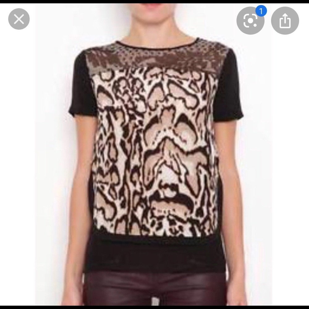 DVF Becky silk short sleeve top